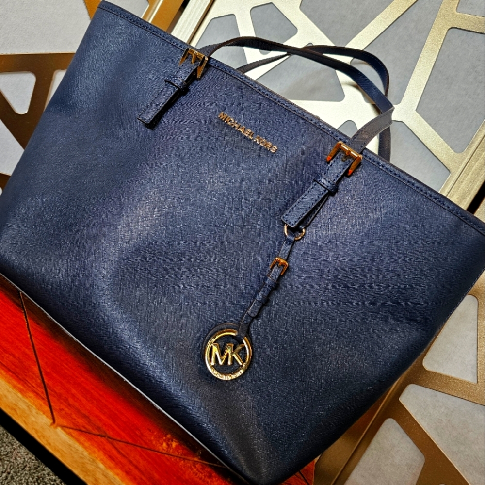 Michael Kors Navy Blue Tote Bag